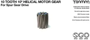 SPUR GEAR DRIVE 10 TOOTH 10º HELICAL CUT MOTOR PULLEY -C45 HARDENED STEEL