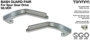 MKII SPUR GEAR DRIVE BASH GUARDS PAIR - SILVER