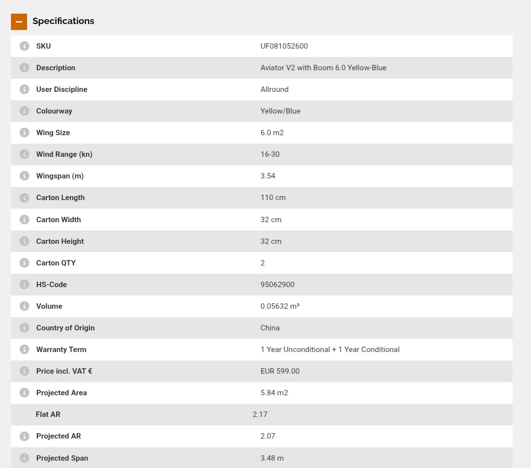 WingSurf Unifiber Aviator V2 (4až6m)