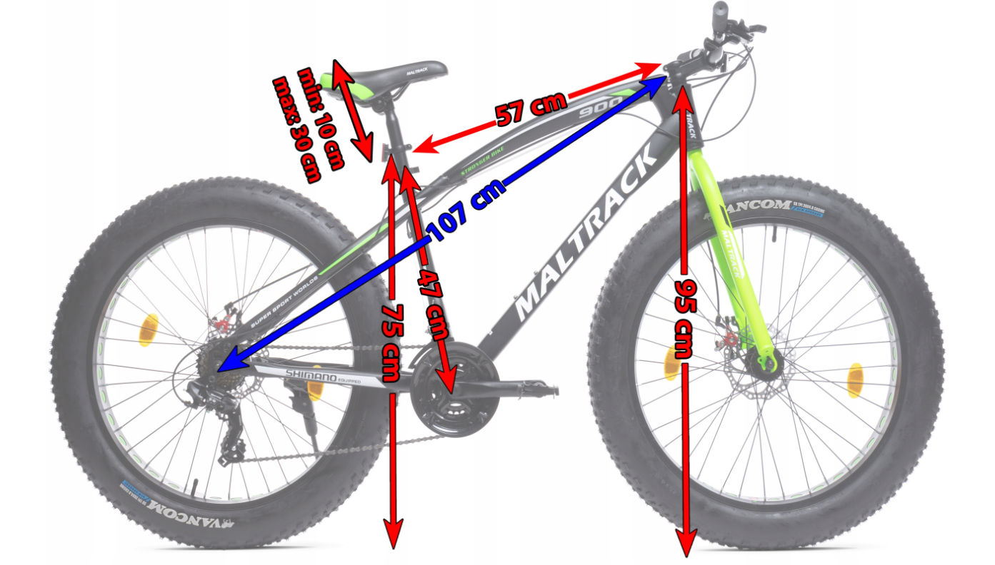 (PO TESTU) Jízdní kolo - Horské kolo - PÁNSKÉ - MalTrack FATBIKE JAGURA 26"