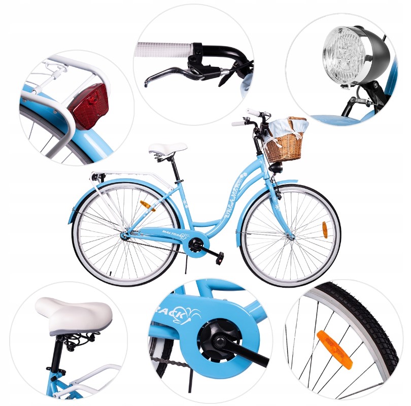 Jízdní kolo - Městské kolo - DÁMSKÉ - MalTrack CITY BIKE 28" LIGHT BLUE DREAMER + KOŠÍK